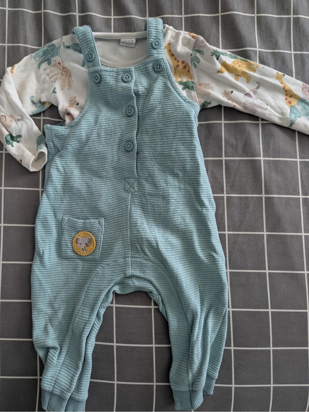 John Lewis elephant zoo animal overalls dungarees outfit